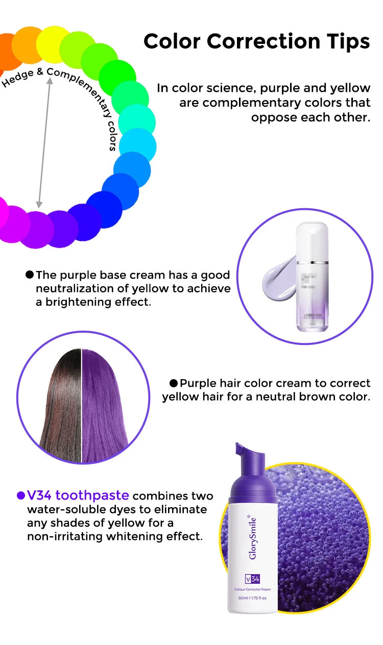 Purple Mousse Teeth Whitening Toothpaste