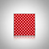Grid of red and pink circular patterns on a white background