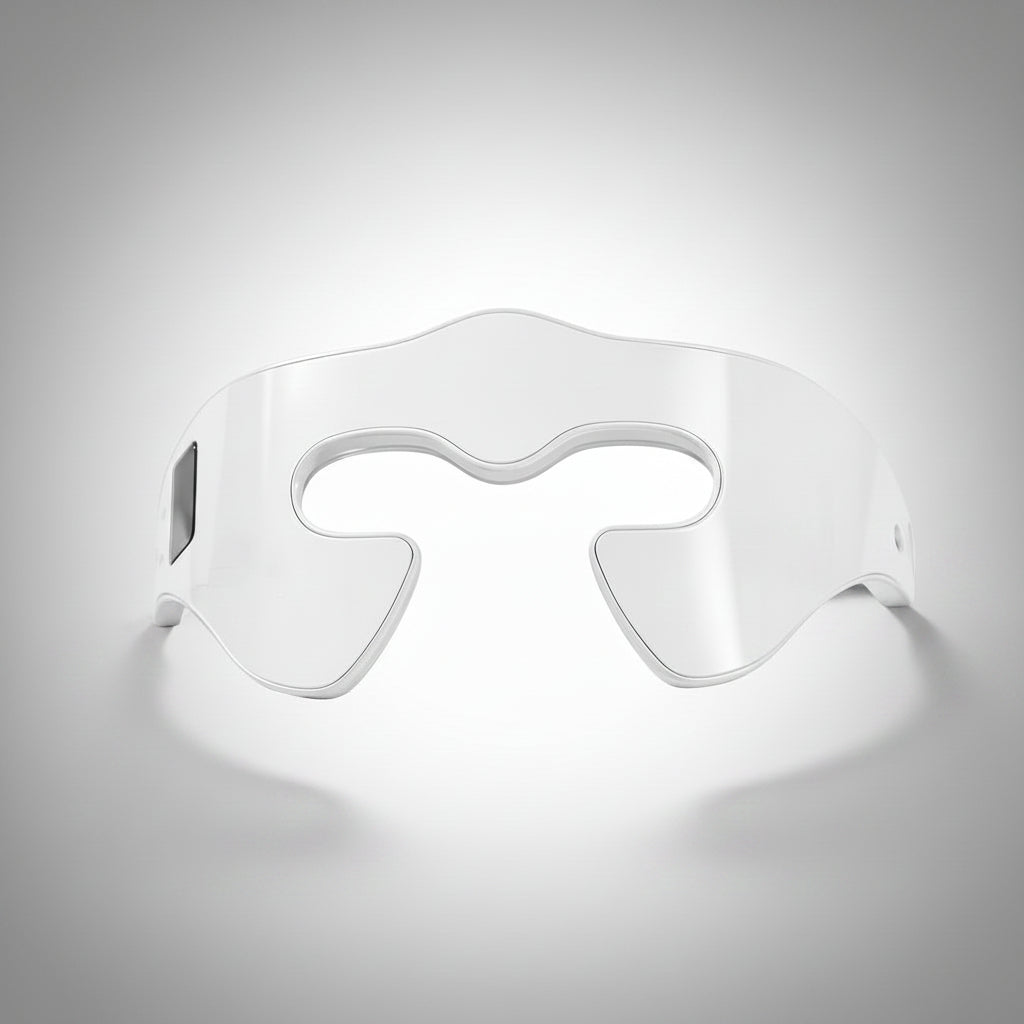 White eye mask on a white background
